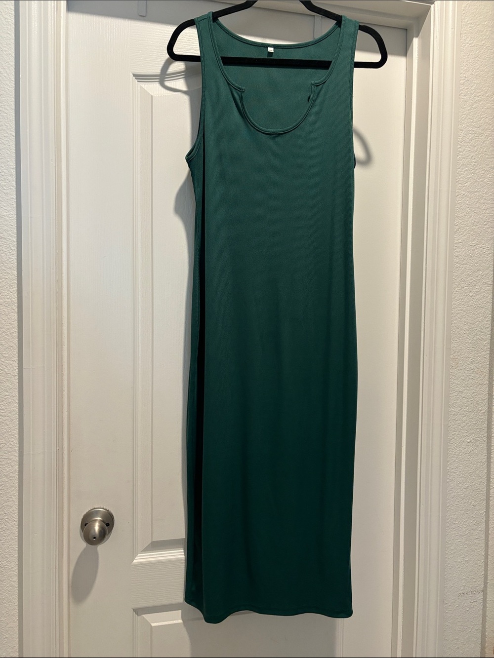 Sleeveless Dark Green Tank Midi Dress